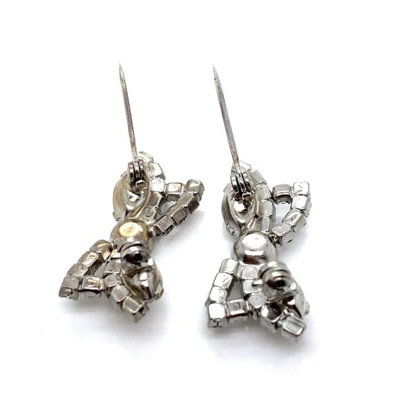 VTG Estate Costume Silver & Clear Rhinestone Bow Shoe or Scarf‎ Pins! 27 - Picture 6 of 6
